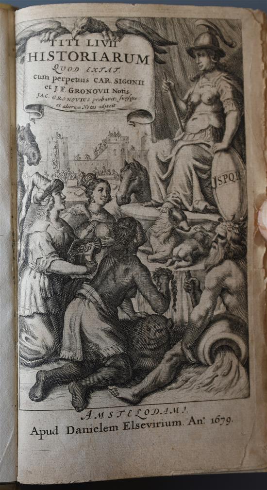Livius, Titus - Historiarum libri quod extant, 8vo, vellum, with engraved title and portrait, Danielen Elsevirium,